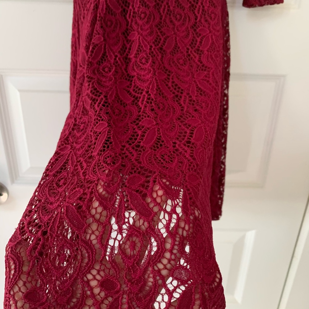 Dark Red lace dress